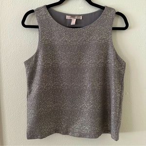Forever 21 Contemporary Grey & Gold Sleeveless Top Size XS